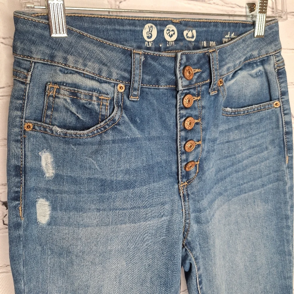 Rewash High Rise Vintage Reunion Distressed Ankle Fray Raw Hem Bleached Sz 26 - Picture 2 of 9